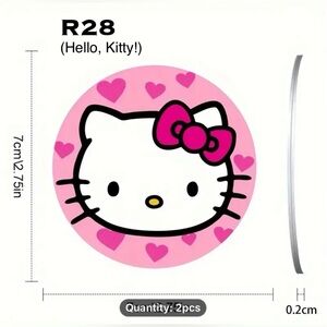 R28 - Hello Kitty Car Cup Holder Coasters, Set of 2